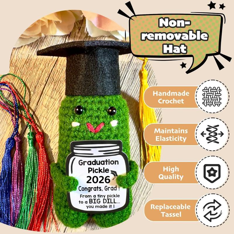 Handmade Crochet Graduation Pickle